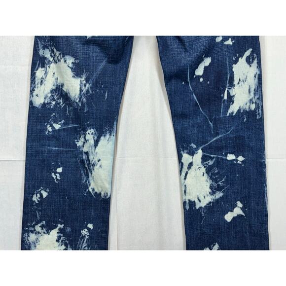 AKOO Men’s Size 32x32 Distressed Blue Denim Jeans Streetwear Baggy Fit - Picture 14 of 15